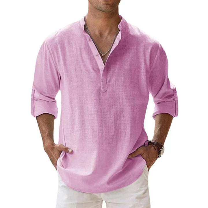 Heren Shirt | Straight | Opstaande Kraag | Zomer