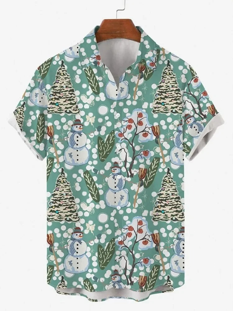 Heren Shirt | Korte Mouw | Tropische Bloemenprint | Zomer