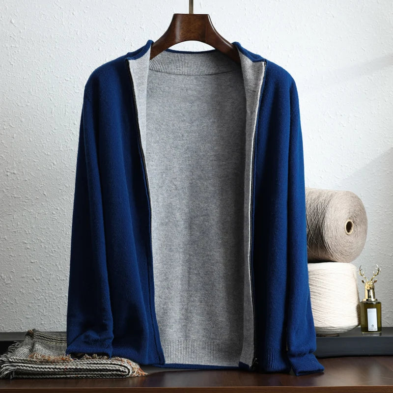 Heren Cardigan | Straight | Met Rits | Lange mouw