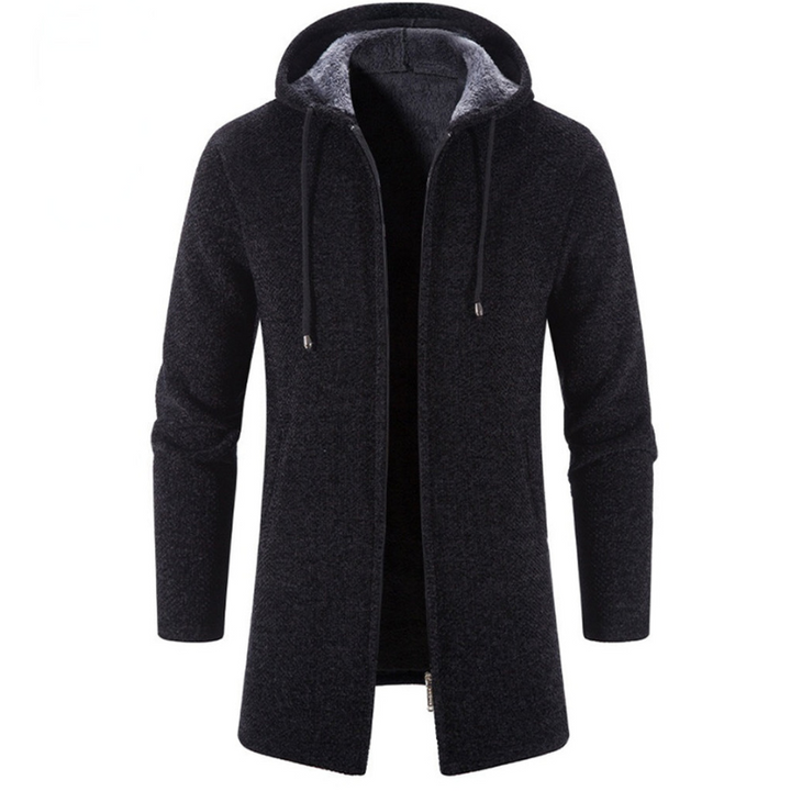 Vest Heren | Warme Lange Cardigan | Met Capuchon | Rits Sluiting