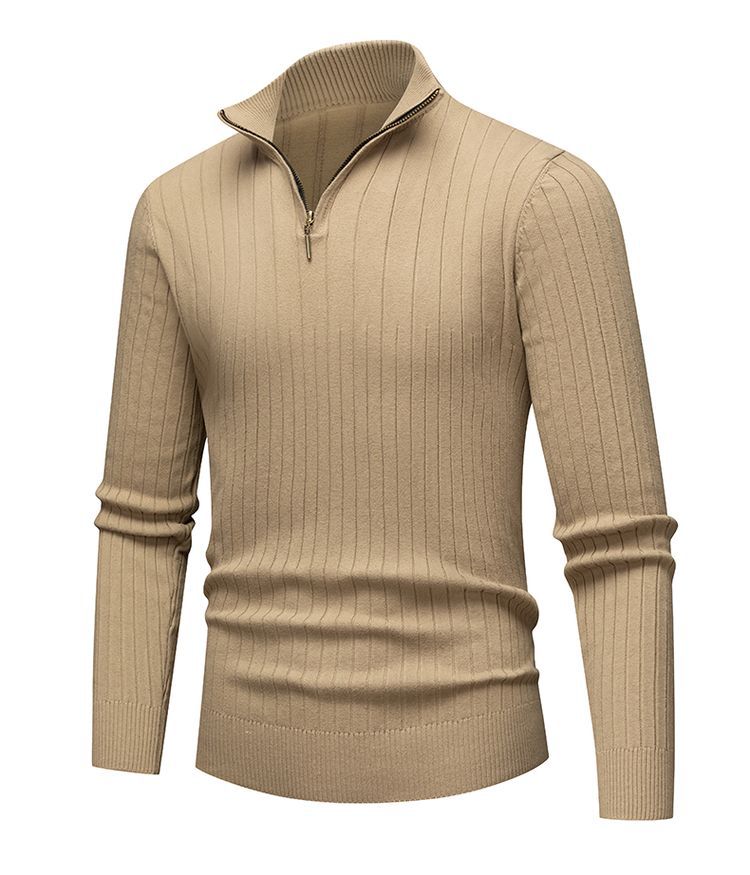 Heren Gebreid Shirt | Half-Zip Kraag | Warme Twisted Knit | Herfst/Winter | Polyester