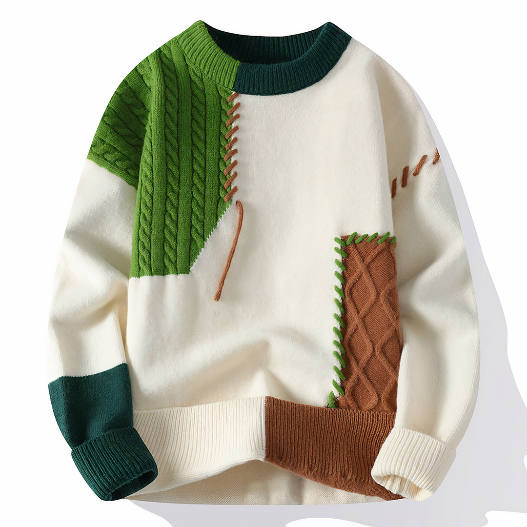 Creatieve Patchwork Trui voor gedurfde stijl en ultiem comfort | Mees
