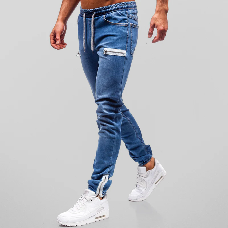 Heren Jogger Jeans | Stretch Denim | Slim Fit & Ritsdetails | Streetstyle Look