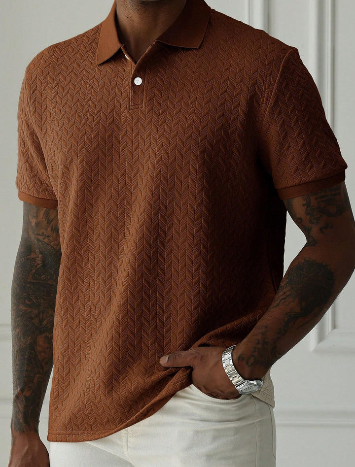 Heren Poloshirt | Korte Mouw & Unieke Textuur | Stijlvolle Kleding | Casual Fit