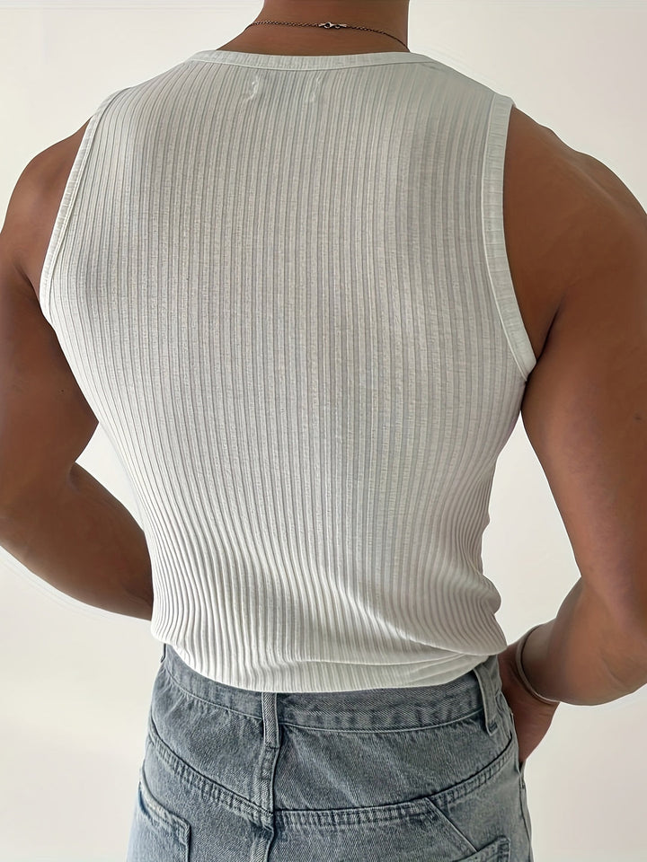 Heren Tanktop | Ribstof & Mouwloos | Ademend & Stretch | Voor Fitness & Hardlopen Zomer