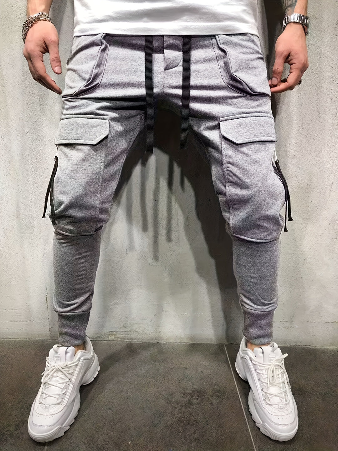 Heren Cargo Broek | Effen Kleur & Klepzakken | Losse Pasvorm | Streetwear & Outdoor Stijl