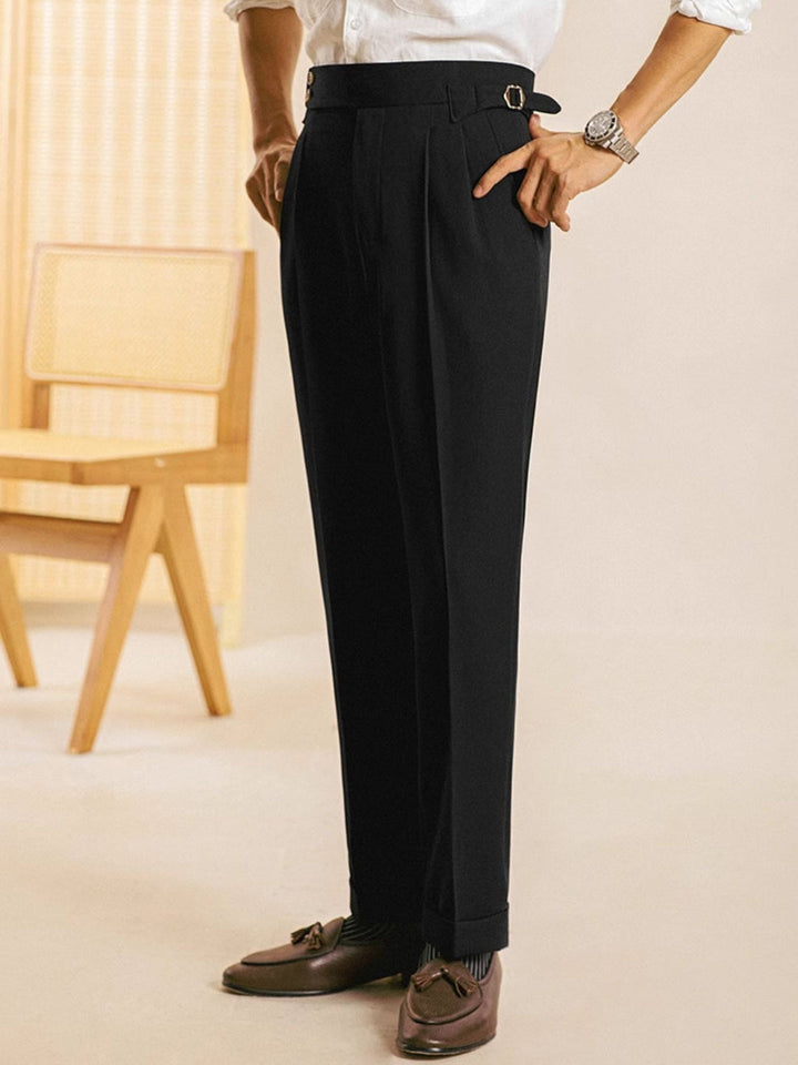 Heren Pantalon | Hoge Taille | Plooien & Klassieke Pasvorm | Polyester