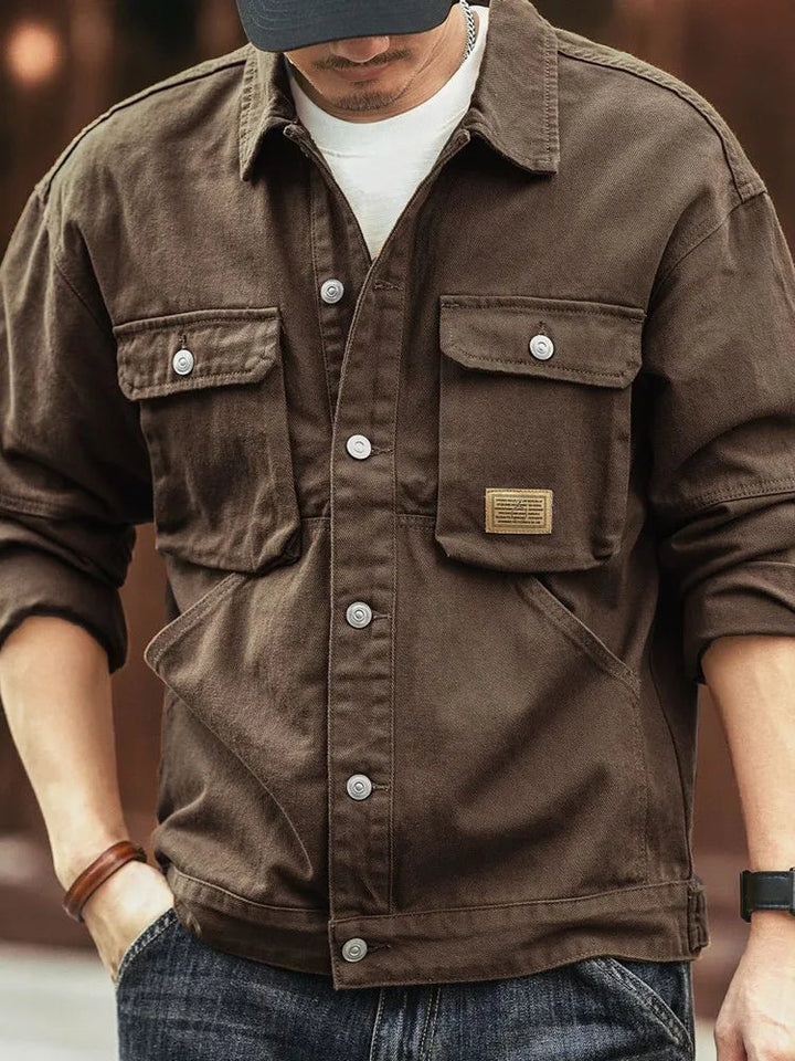 Heren Cargo Jack | Denim Look | Losse Pasvorm & Comfort | Voorjaar & Herfst