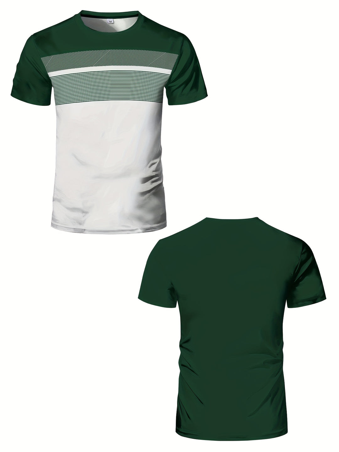 Heren Sport-T-shirt | Marineblauw-Wit Gradiënt | Hoge Elasticiteit & Sneldrogend | Gym & Outdoor