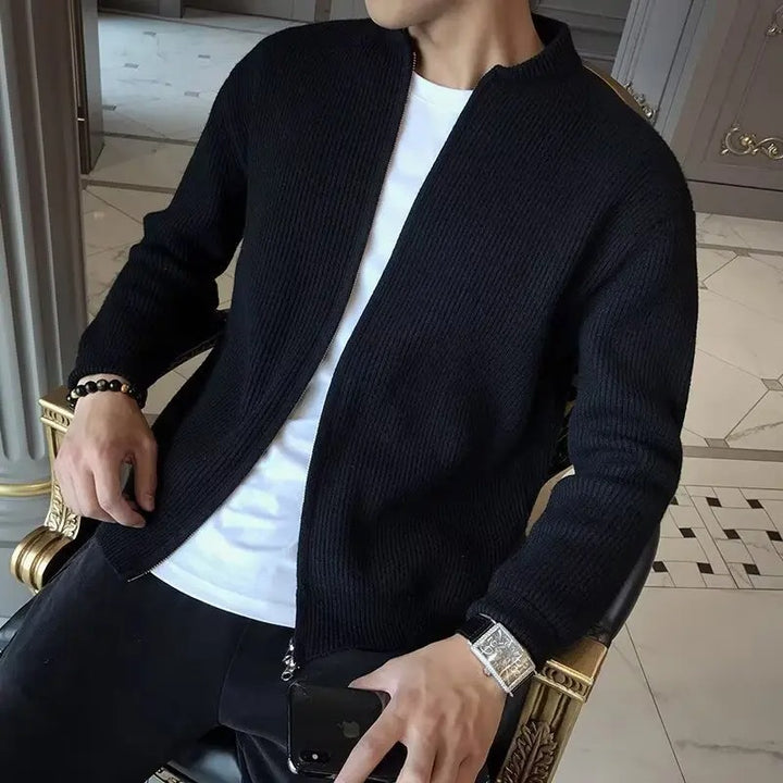 Heren Cardigan | Slimfit | Met Ritssluiting | Geribde structuur