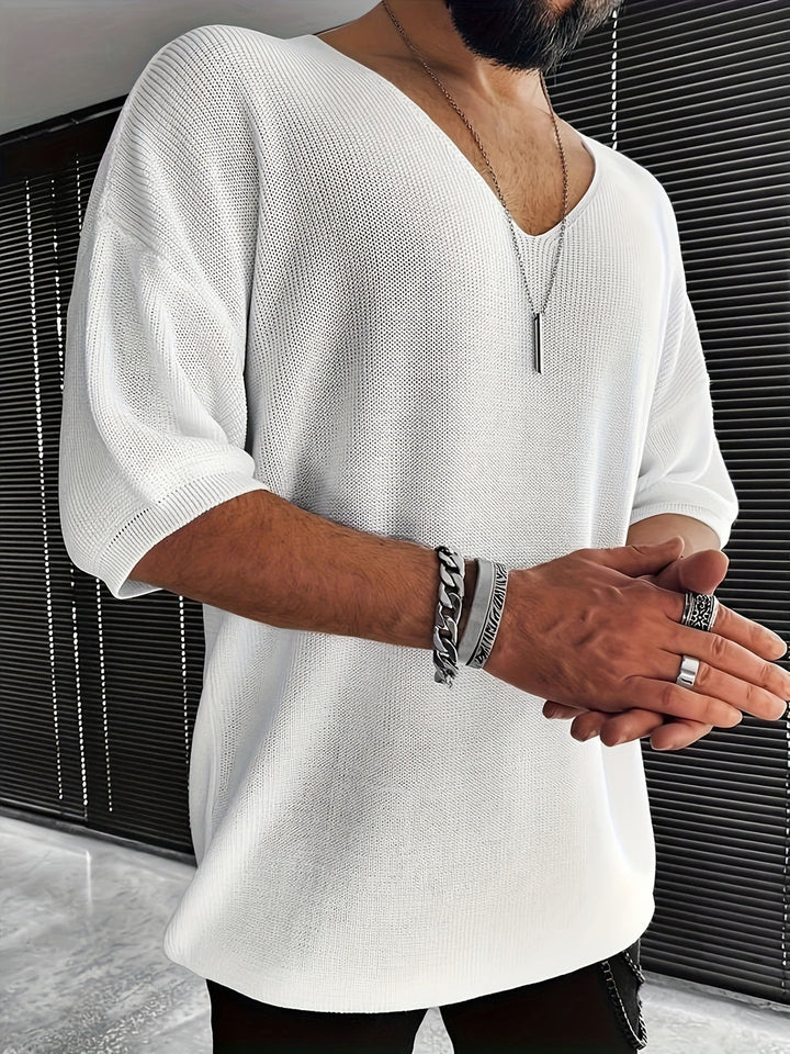 Herenshirt | Lichtgewicht Gebreide Textuur | Losse Pasvorm | Casual Zomerkleding