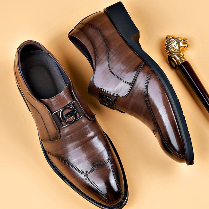 Heren Schoen | Leren Brogue Loafer | Puntige Neus & Klassiek Design | Dress Shoe