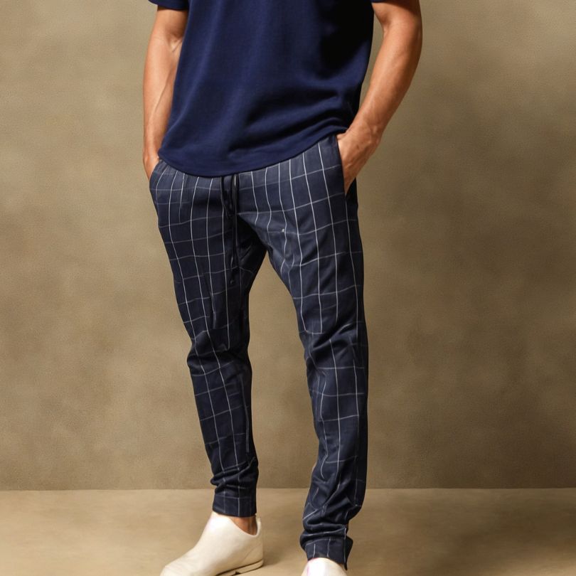 Geraffineerde geruite broek voor heren met tijdloze elegantie en ultiem comfort | Olivier
