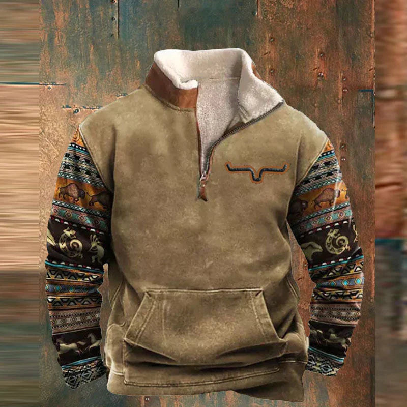 Truien Heren | Warme Vintage Sweater | Casual Coltrui met Rits