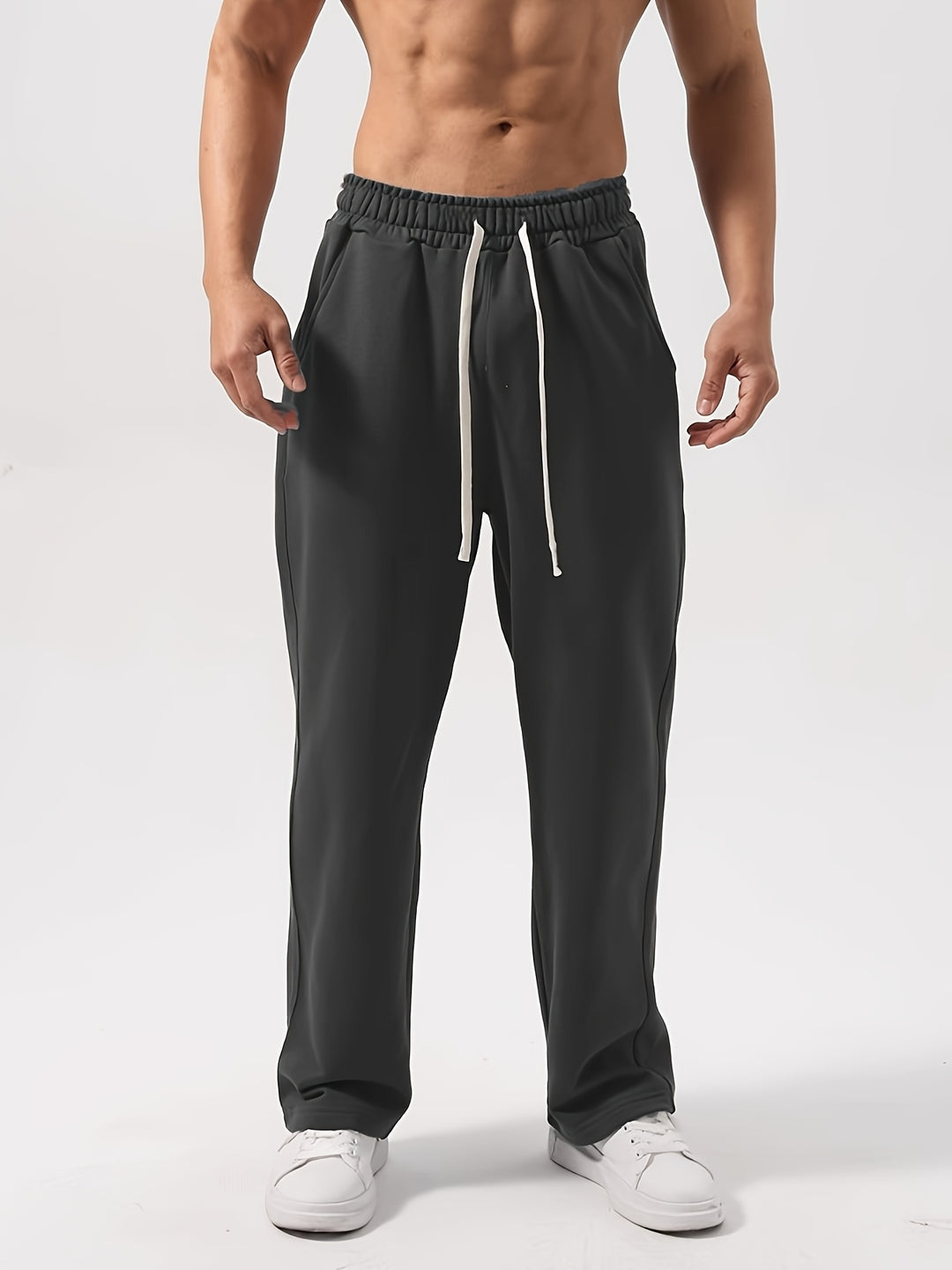 Heren Sweatpants | Trekkoord & Zakken | Ademend Polyester voor Joggen & Buiten