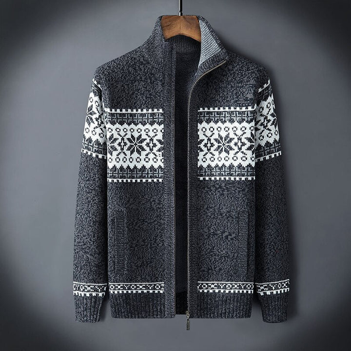 Trui Heren | Gebreid Vest met Rits | Klassiek Design | Warme Textuur
