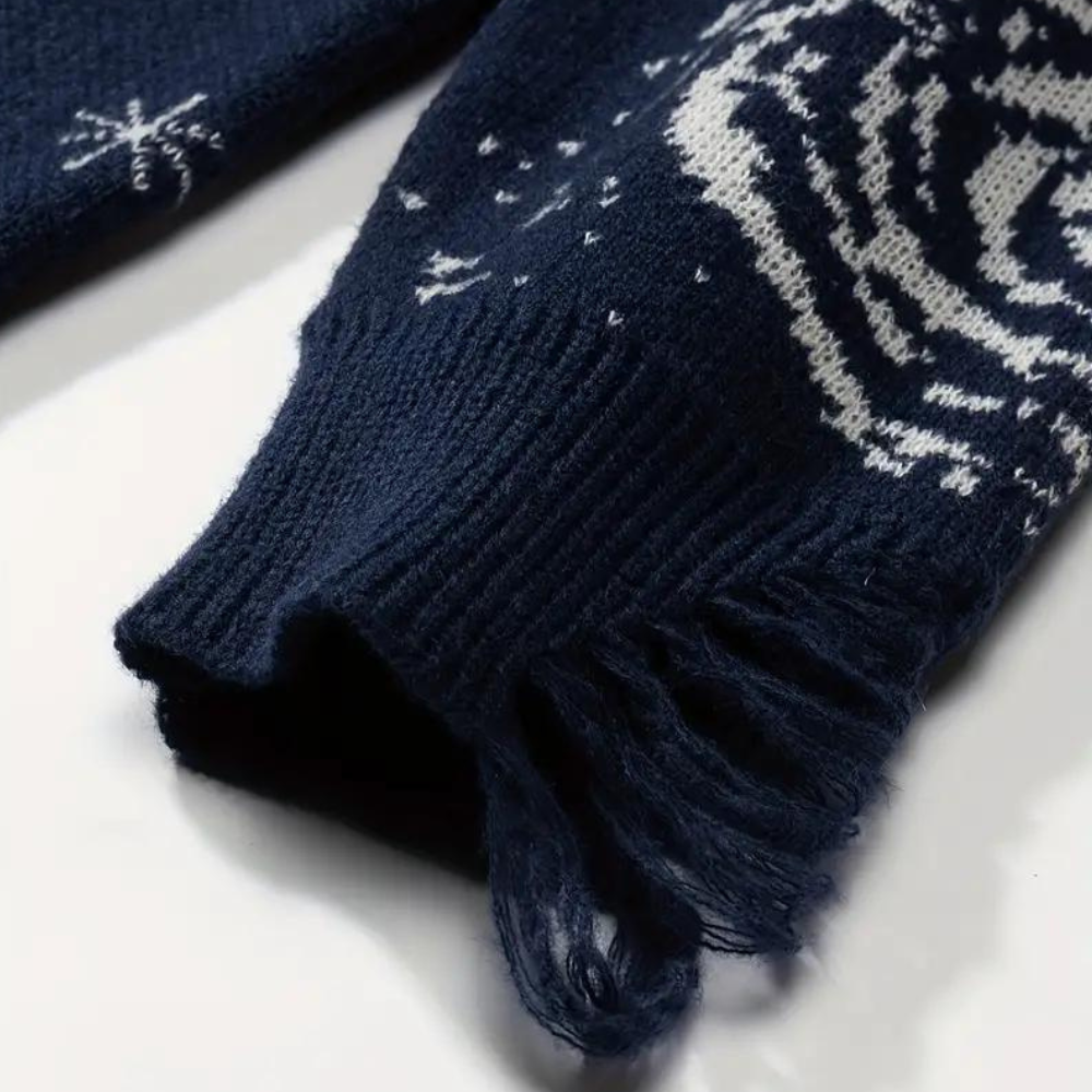 Gebreide trui met kosmische galaxy print voor heren met veelzijdige stijl en knus comfort | James