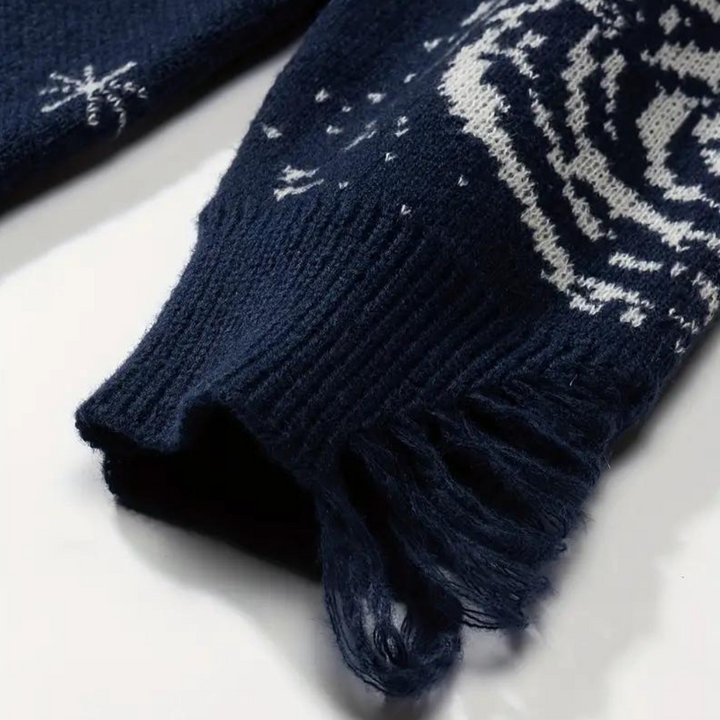 Gebreide trui met kosmische galaxy print voor heren met veelzijdige stijl en knus comfort | James