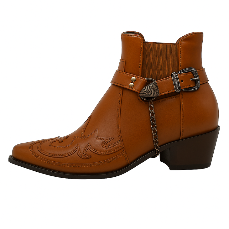 Laarzen Heren | Vintage Cowboy Boots | Puntneus | PU Leer Schoenen