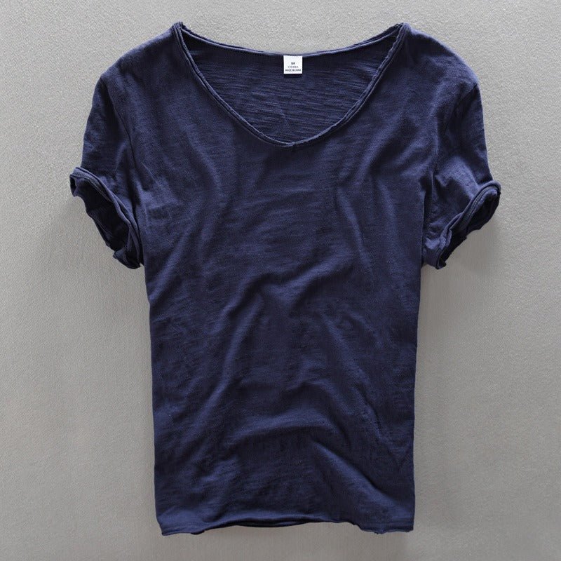 Heren T-shirt | Diepe V-Hals | Ademend & Lichtgewicht | Katoenmix