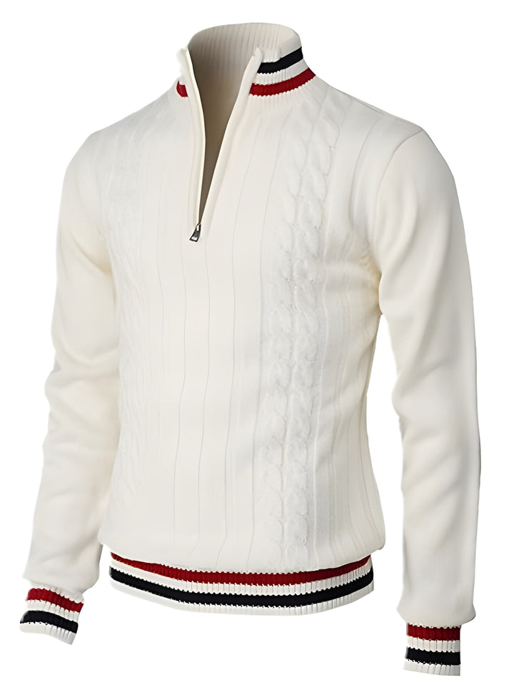 Heren Trui | Colrits & Slim Fit | Chunky Gebreid Design | Polyester