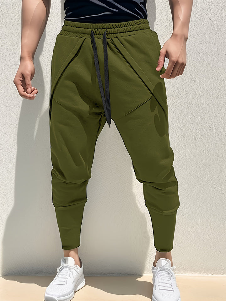 Heren Sportbroek | Lange Broek | Licht Elastisch Polyester | Effen Kleur & Regular Fit