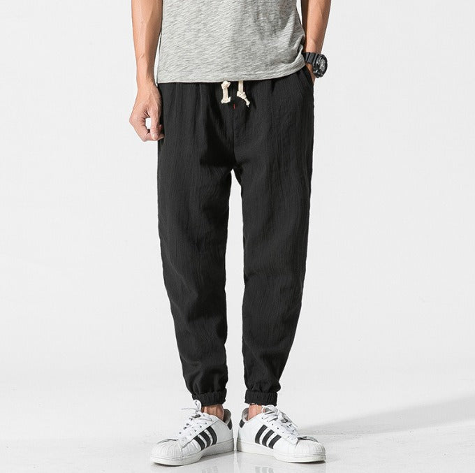 Heren Joggingbroek | Luchtig Linnen | Ademend & Comfortabel | Met Zakken