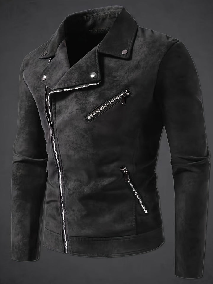 Heren Bikerjas | Slimfit | Asymmetrische Rits | Streetwear