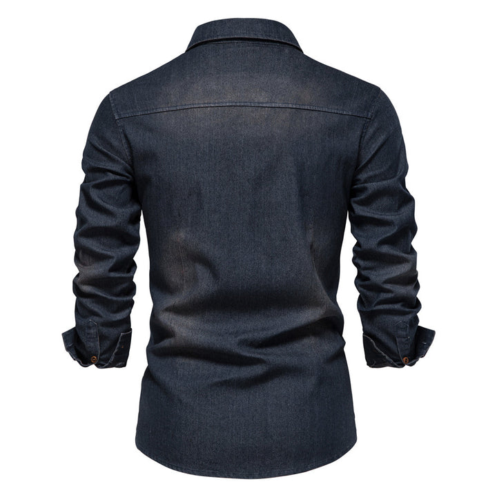 Heren Denim Overhemd | Casual & Slim Fit | Katoen met Stretch
