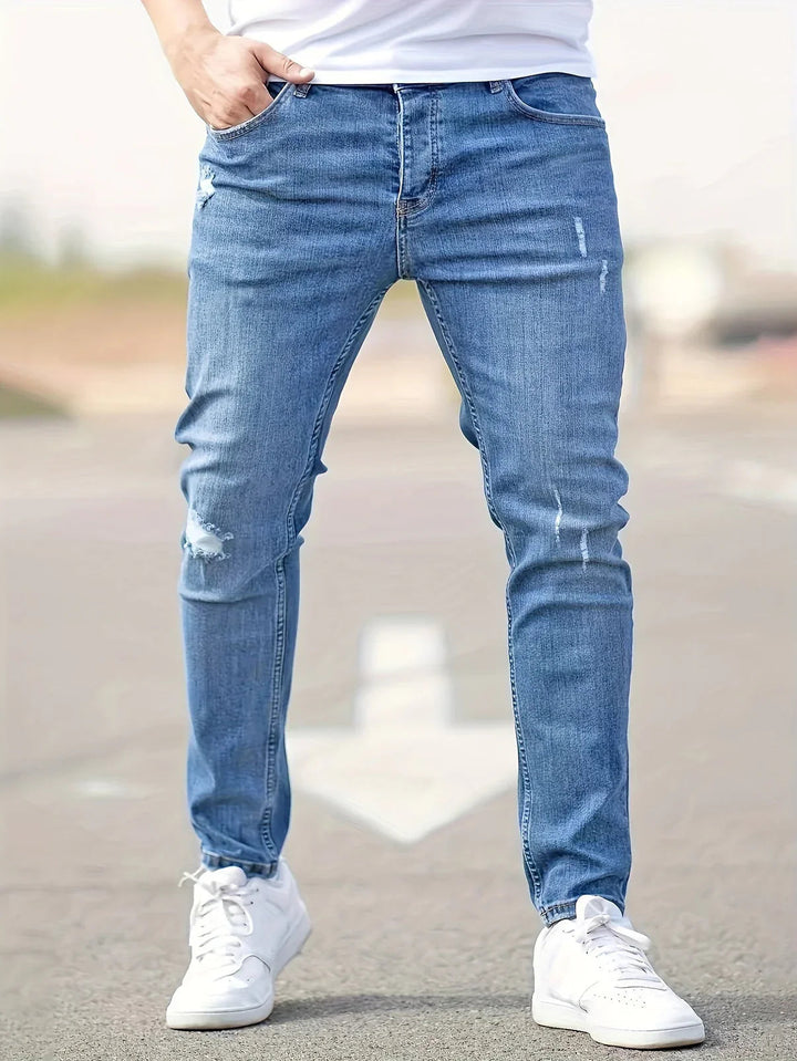 Heren Jeans | Slimfit | Distressed Details | Zomer
