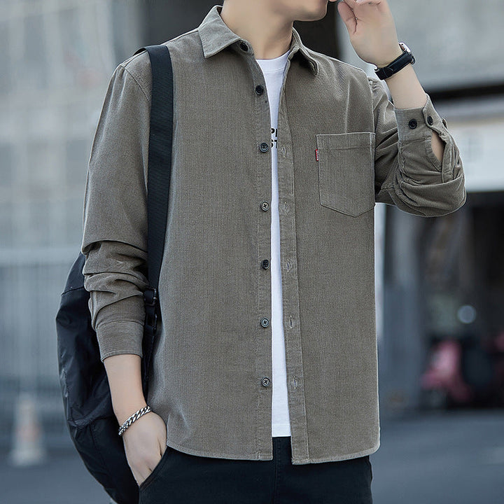 Heren Corduroy Overhemd Jas | Casual & Trendy | Knoopsluiting & Borstzakken