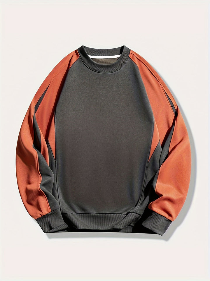 Heren Sweatshirt | Modern & Veelzijdig | Kleurblok Ontwerp | Klassieke Ronde Hals