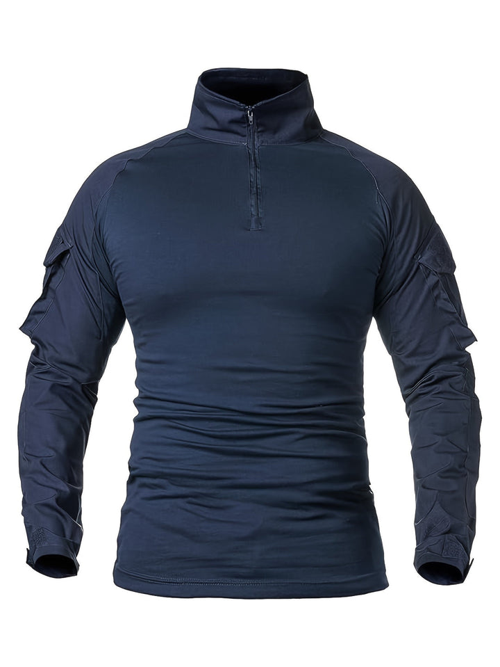 Herensportieve Rits-Jas | Lange Mouwen | Gebreid Slim-Fit | Effen Kleur