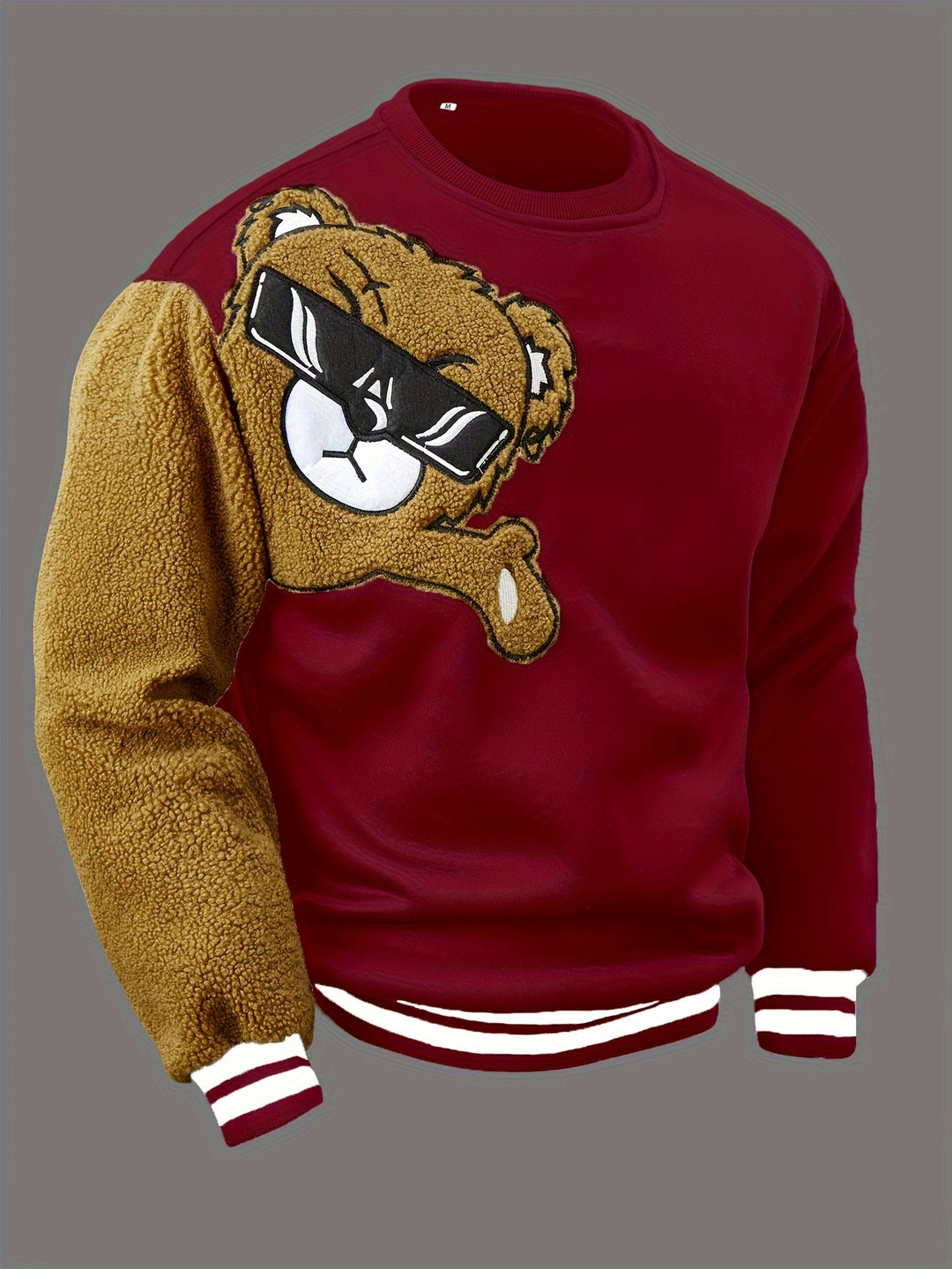 Heren Trui | Teddybeer Design | Losse Pasvorm | Ronde Hals & Lange Mouw