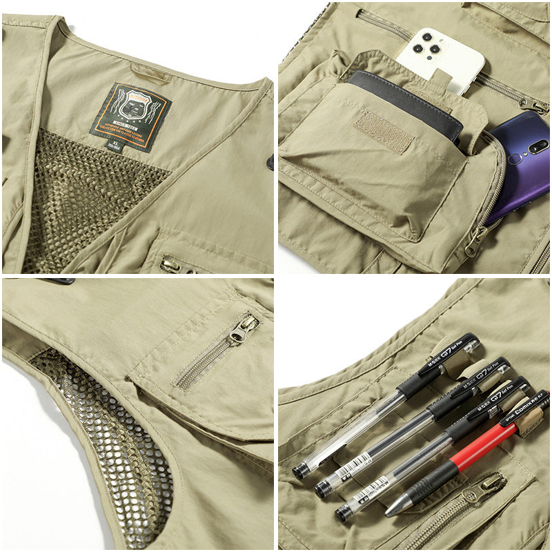 Heren Bodywarmer | Tactisch Werkvest | Mesh & Opbergzakken | Winter
