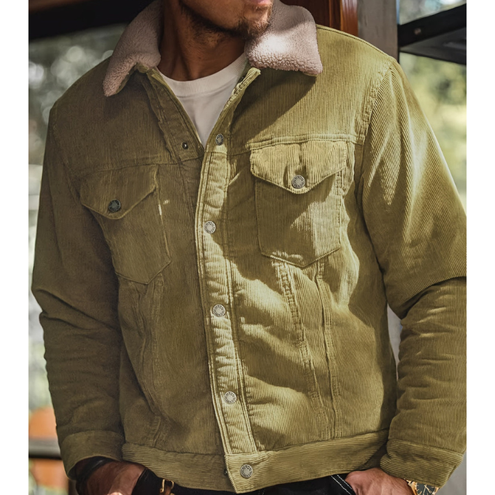Winterjas Heren | Vintage Look | Warme Imitatiebont Voering | Bomberjas