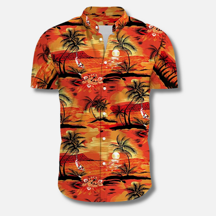 Heren Overhemd | Tropische Print | Relaxed Fit & Korte Mouwen | Zomerse Vibes
