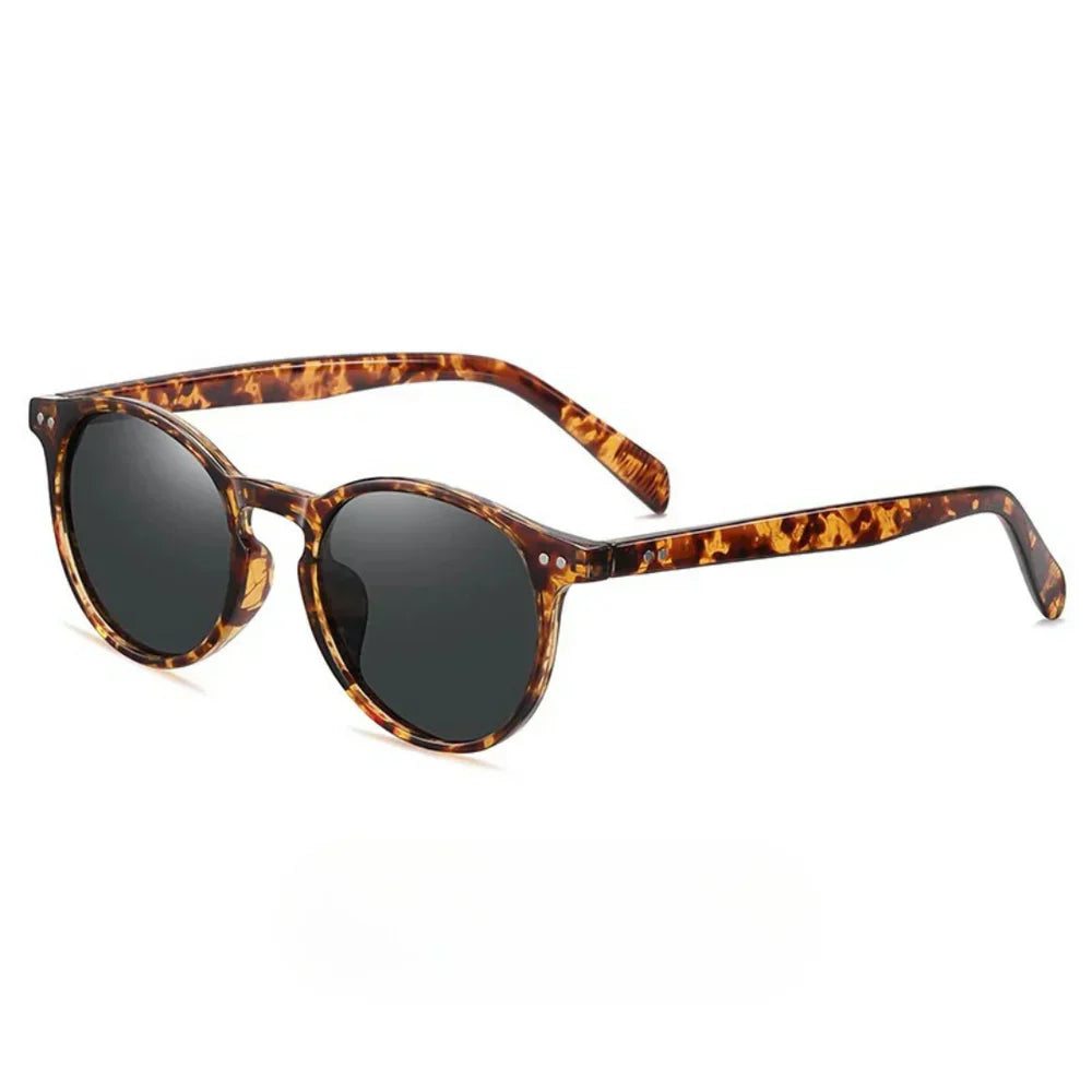 Heren Zonnebril | Retro Rond Model | Gepolariseerd & UV400 | Kleine Vintage Look