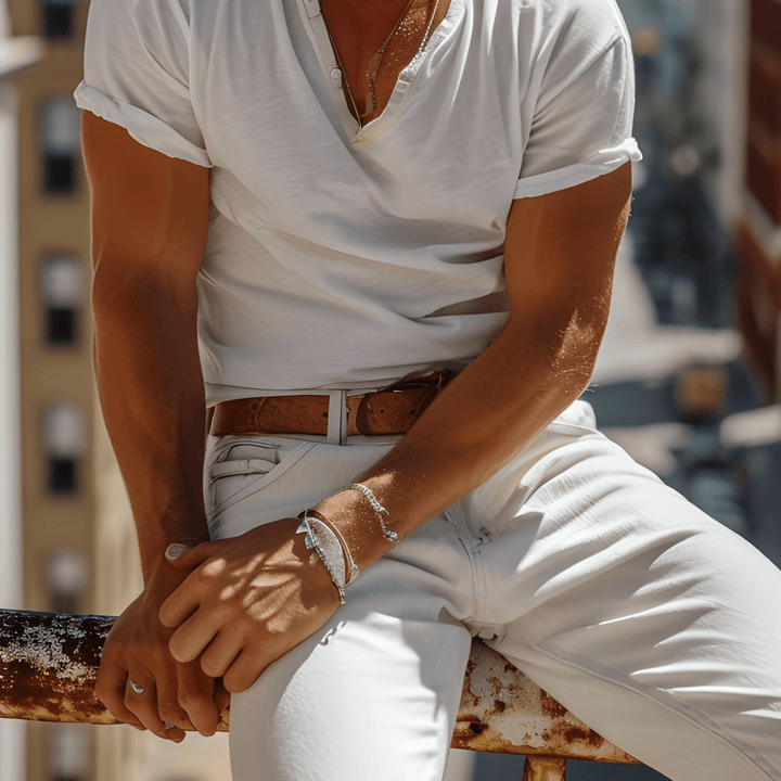 Heren Zomer T-shirt | Henley Kraag | Casual & Comfortabel | Lichtgewicht Polyester