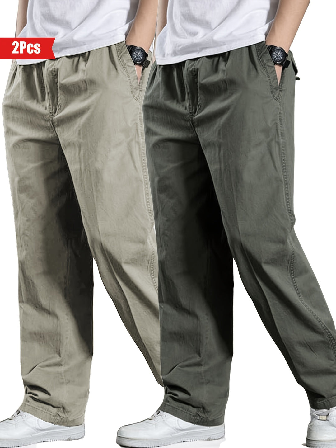 Herenset van 2 Broeken | 100% Katoen & Losse Pasvorm | Outdoor & Casual Kleding