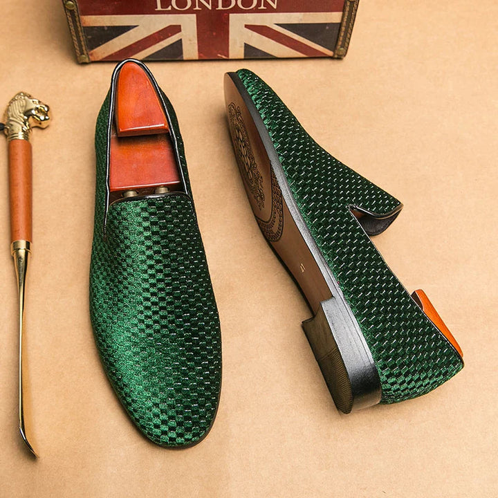 Heren Loafers | Woven Velvet | Handgemaakt & Comfortabel | Dress Schoen