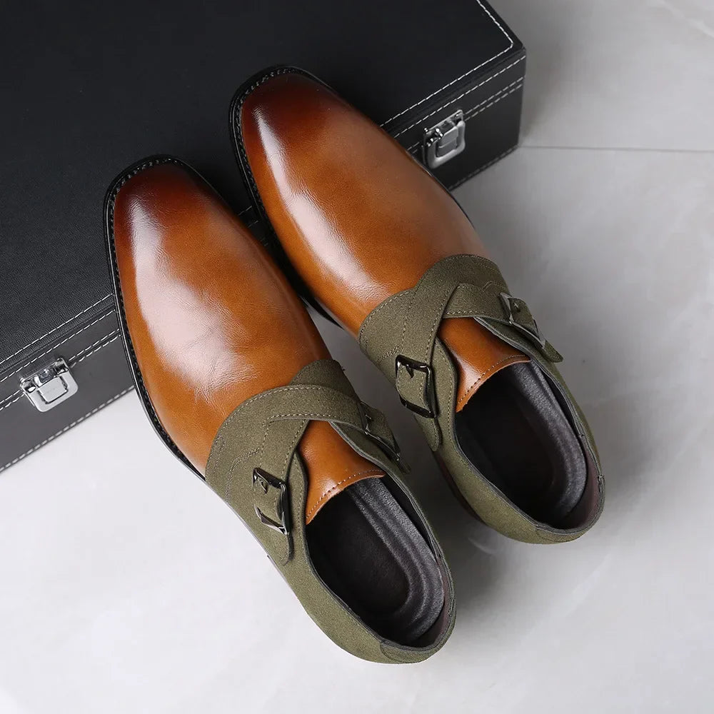 Heren Instappers | Dubbele Monk Strap | Ademend & Comfortabel | Vegan Leder