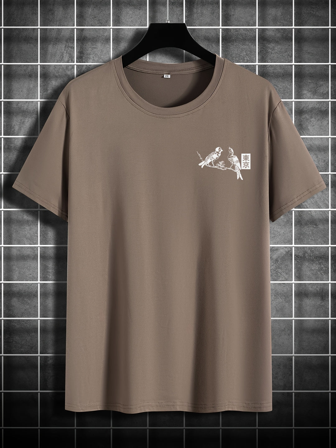 Heren Casual T-Shirt | Bloemen- & Vogelprint | Ademend Polyester | Zomer | Korte Mouwen