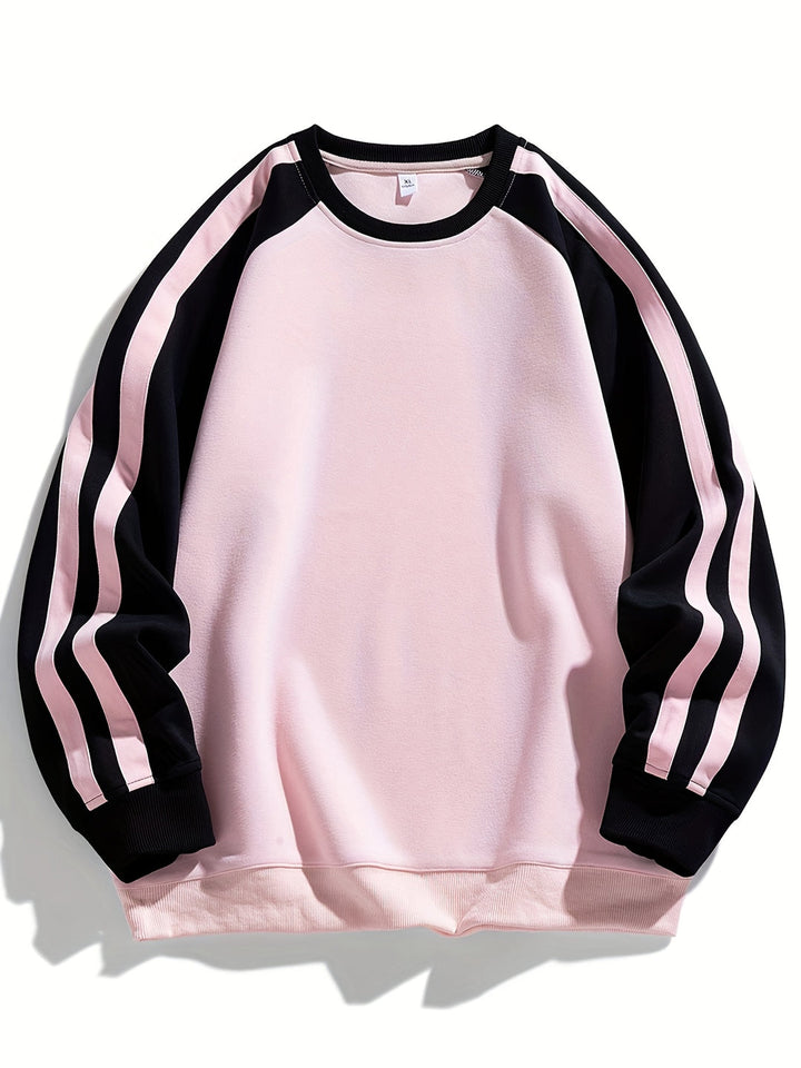 Heren Sweatshirt | Kleurblokken & Ronde Hals | Casual & Ademend | Streetwear