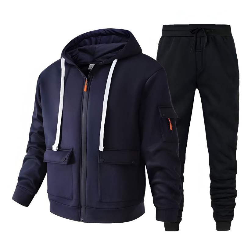 Heren Set | Sportieve Hoodie & Joggingbroek | Functionele Zakdetails |  Warm Kleding
