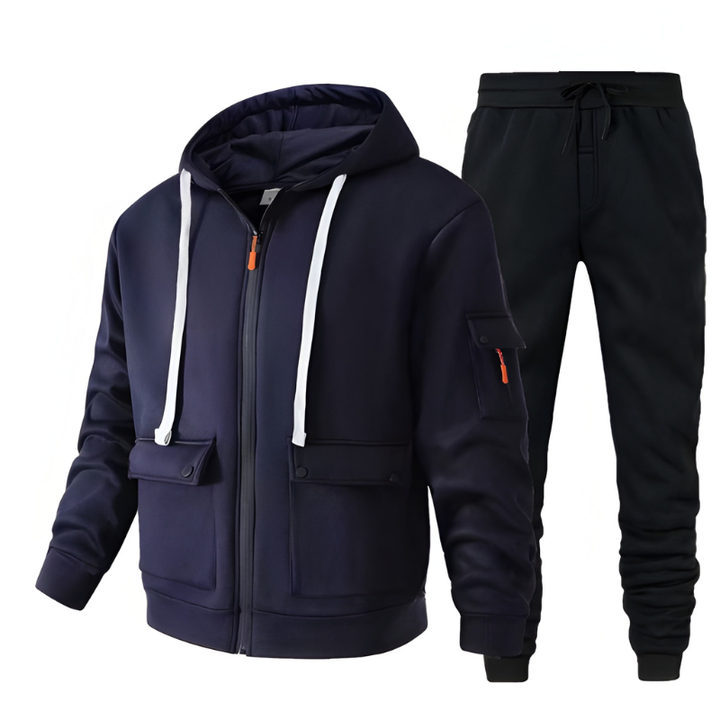 Heren Set | Sportieve Hoodie & Joggingbroek | Functionele Zakdetails |  Warm Kleding