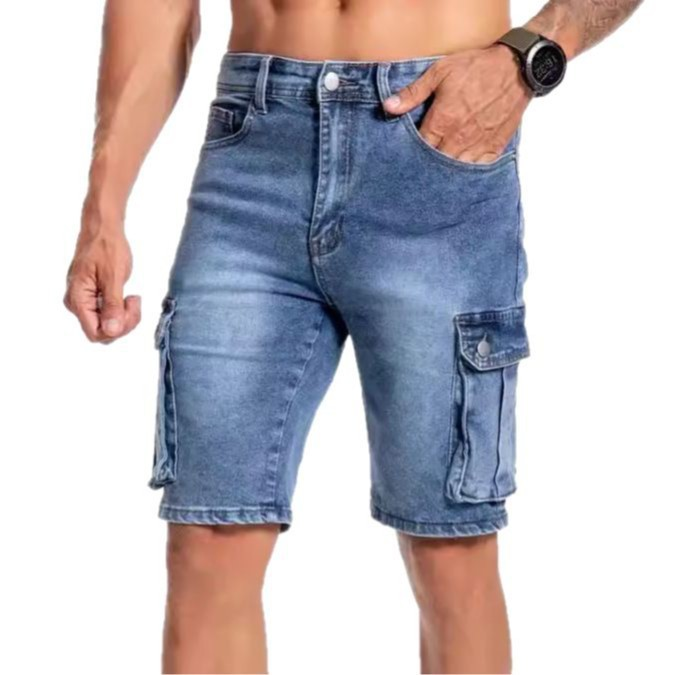 Heren Denim Shorts | Meerdere Zakken | Stijlvol & Casual | Zomer Werkkleding Blauw