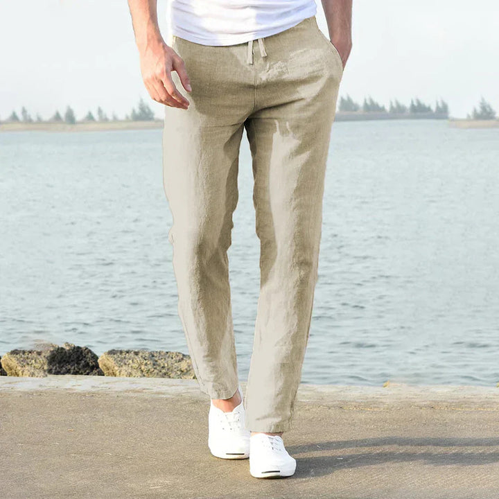 Heren Broek | Straight | Trekkoord | Zomer