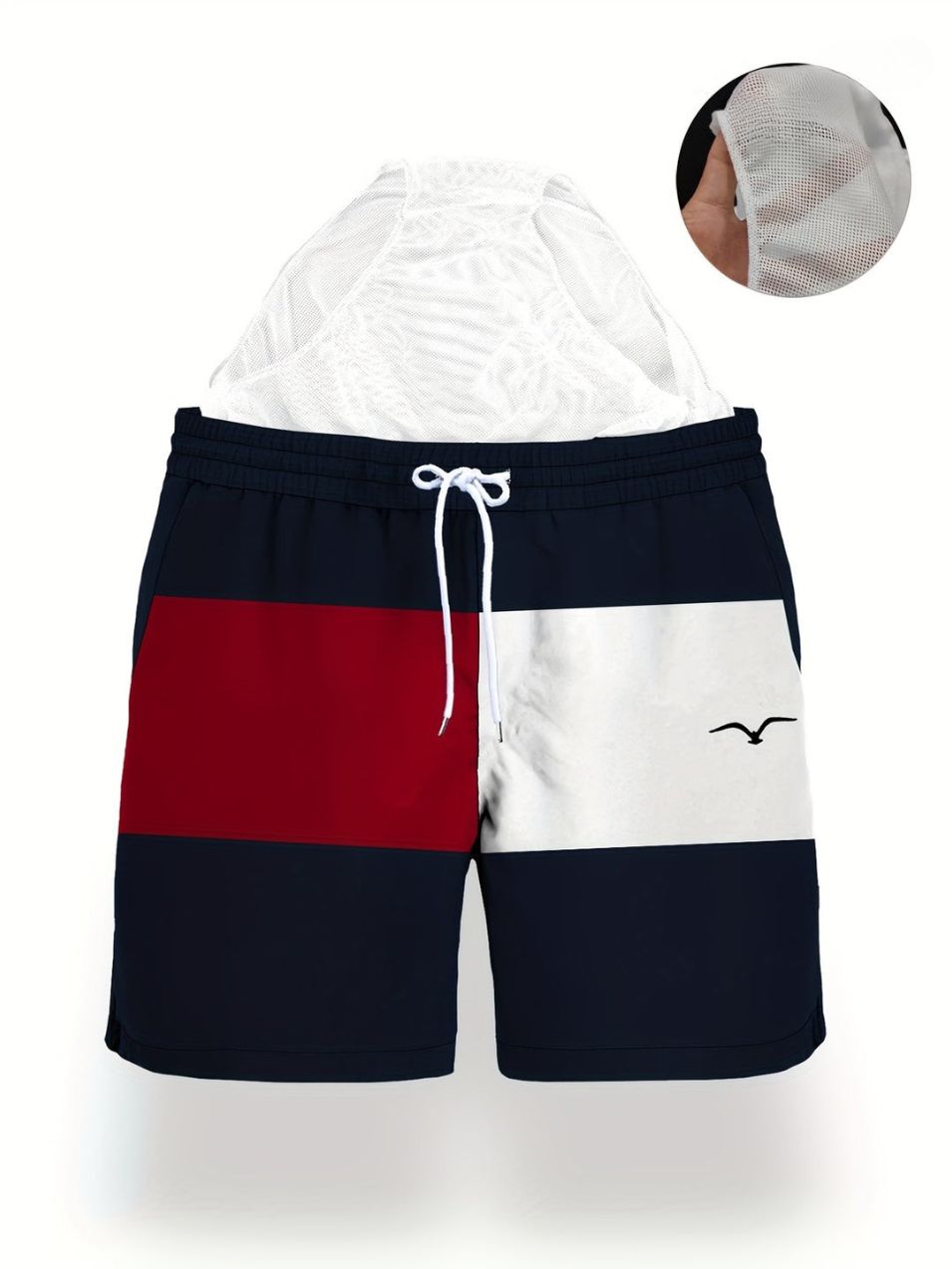 Heren Zwemshort | Kleurblokken & Zeemeerminprint | Sneldrogend | Mesh-Voering | Zomerstijl