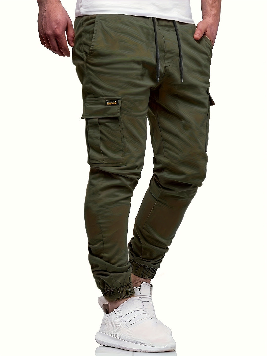 Heren Casual Cargo Broek | Elastische Taille | Zijzakken | Comfortabel voor Buitenactiviteiten